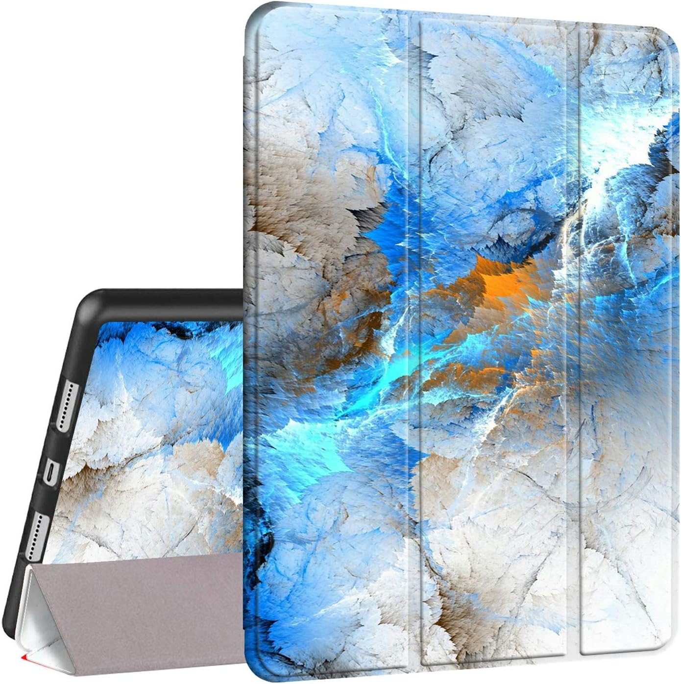 iPad Pro 11 Case 2020, Rossy PU Leather Shock Trifold Stand Folio Smart Cover with Auto Wake/Sleep & Pencil Holder for Apple iPad Pro 11 inch 2nd Generation 2020-Blue Marble