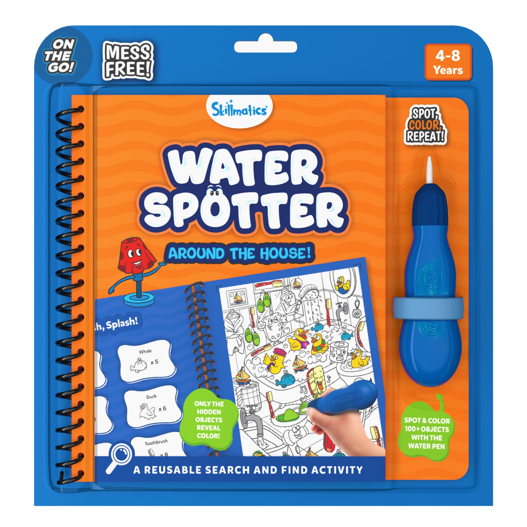 Skillmatics Reusable Search & Find Book, Water Spotter, Mess-Free, Paint with Water Kits, Fun Learning Painting Activity