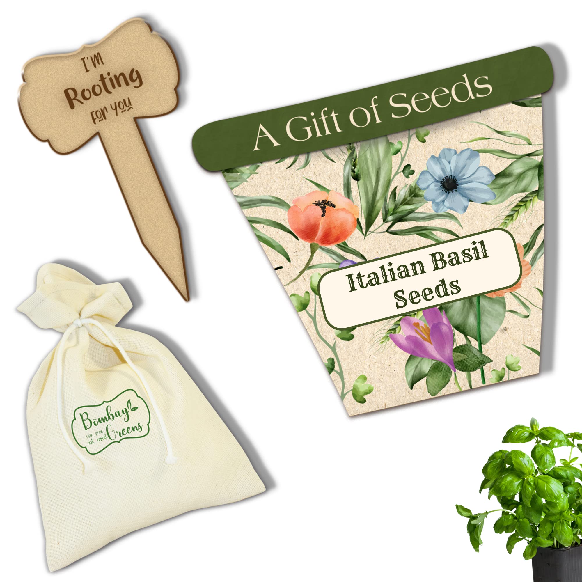 Bombay Greens Herbs Seeds Packet with Cotton Pouch and Plant Tag | Gardening Seeds | Herbs Seeds for Home Garden| Herbs seeds for Terrace Garden – Italian Basil (B0BVR7Z3YY) Amazon Price History, Amazon Price Tracker