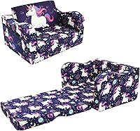 Vista 19 de MeMoreCool Sofá de dinosaurio para niños, silla plegable para niños pequeños, sofá abatible que brilla en la oscuridad, asiento convertible