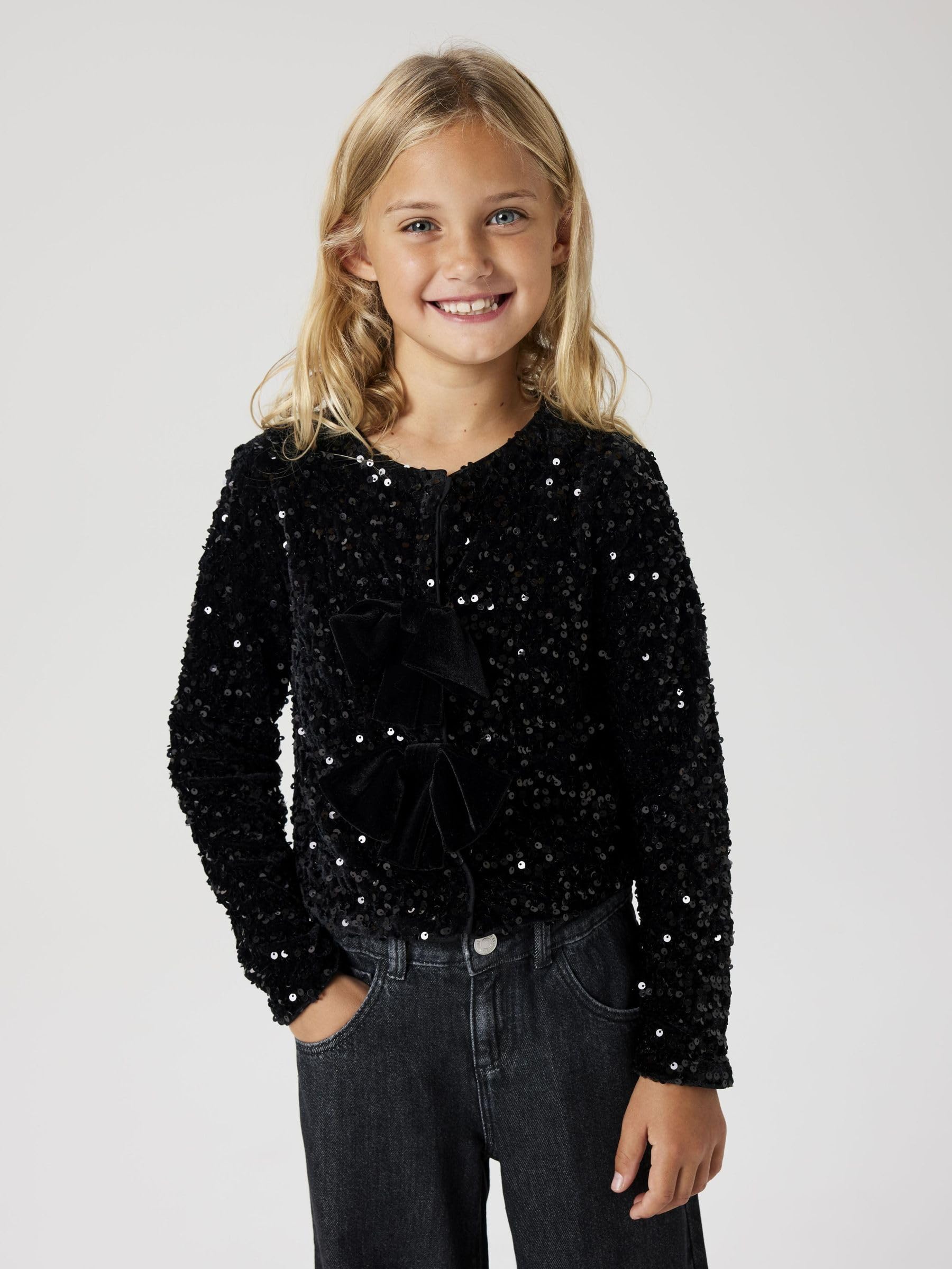 NAME IT Girl Strickjacke Pailletten