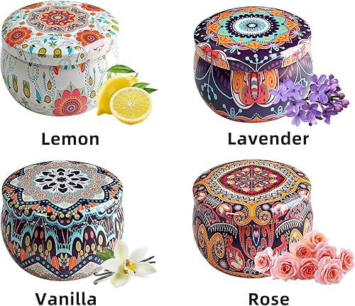 Miniatura 2 de Juego de velas perfumadas de regalo para mujer paquete de 4 velas de aromaterapia de color rosa lavanda salvia naranja para el hogar juegos de velas