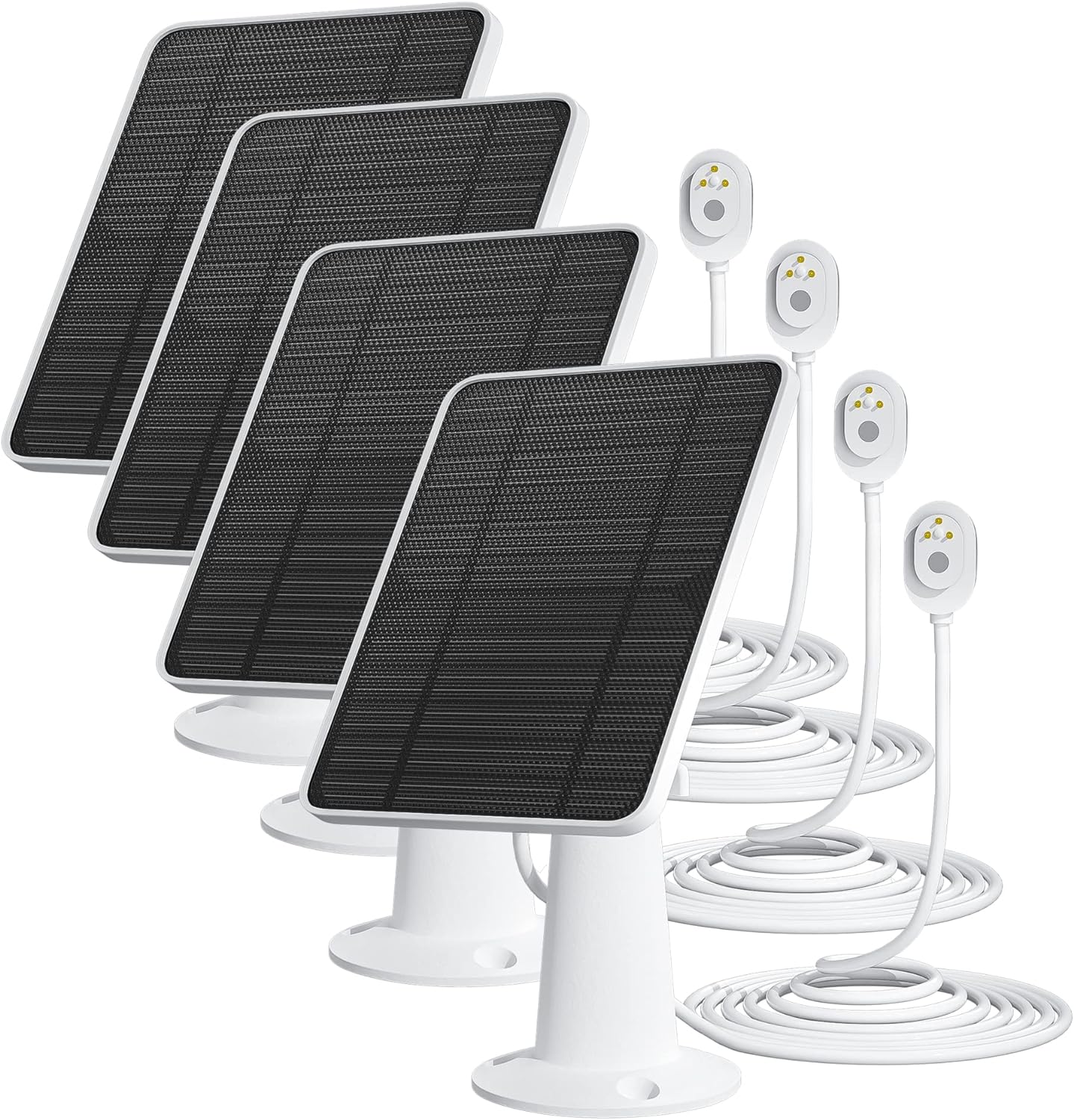 Arlo Solar Panel Charger Compatible with Pro 5S/4/3/3 Floodlight/Ultra/2, 6V 4.5W Solar Panels IP65 Weatherproof w/ 9.8ft Charging Cable, Adjustable Wall Mount, 4 Pack Compact