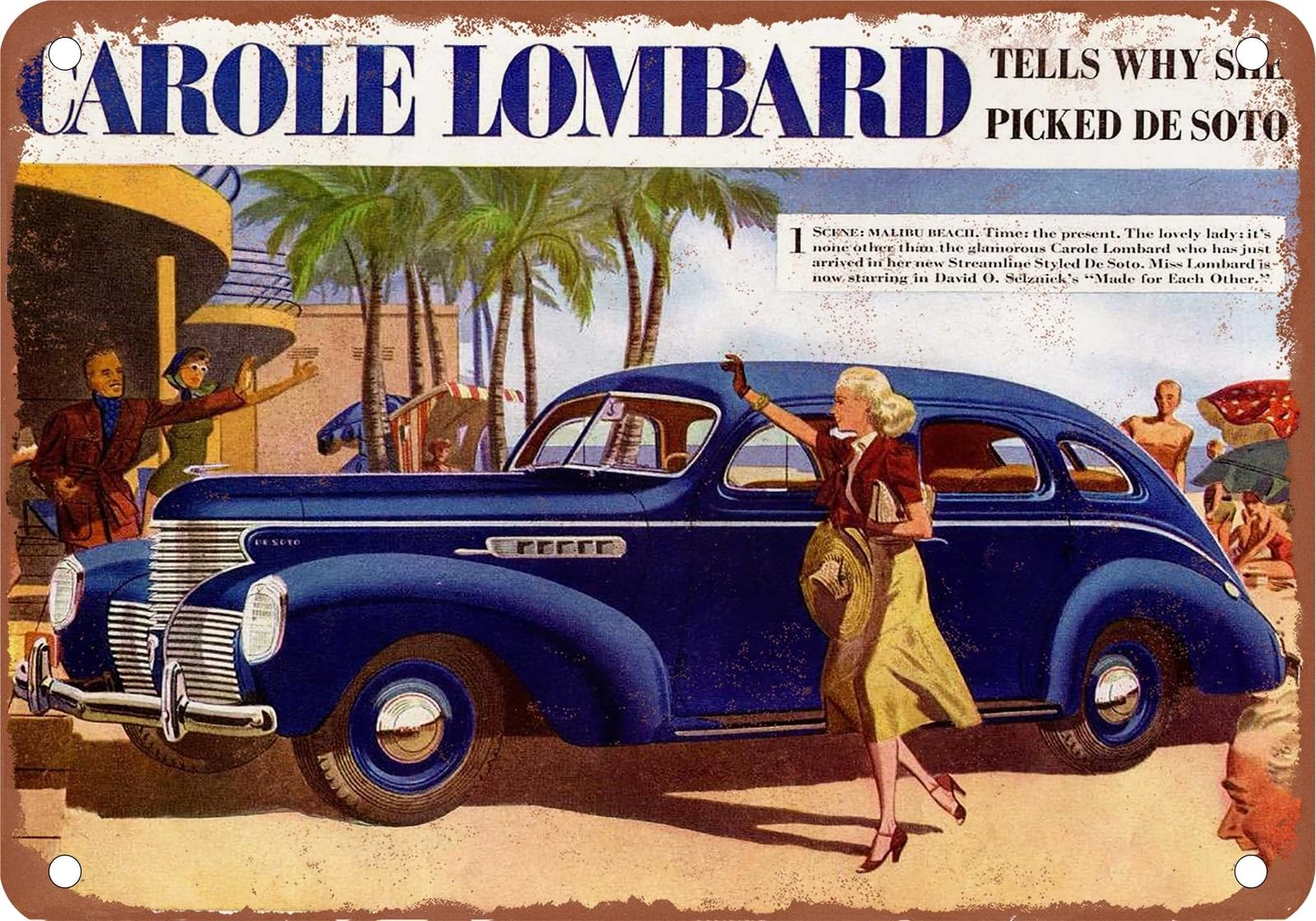 METAL SIGN - 1939 DeSoto Vintage Ad 04 - Old Retro Rusty Look home decor