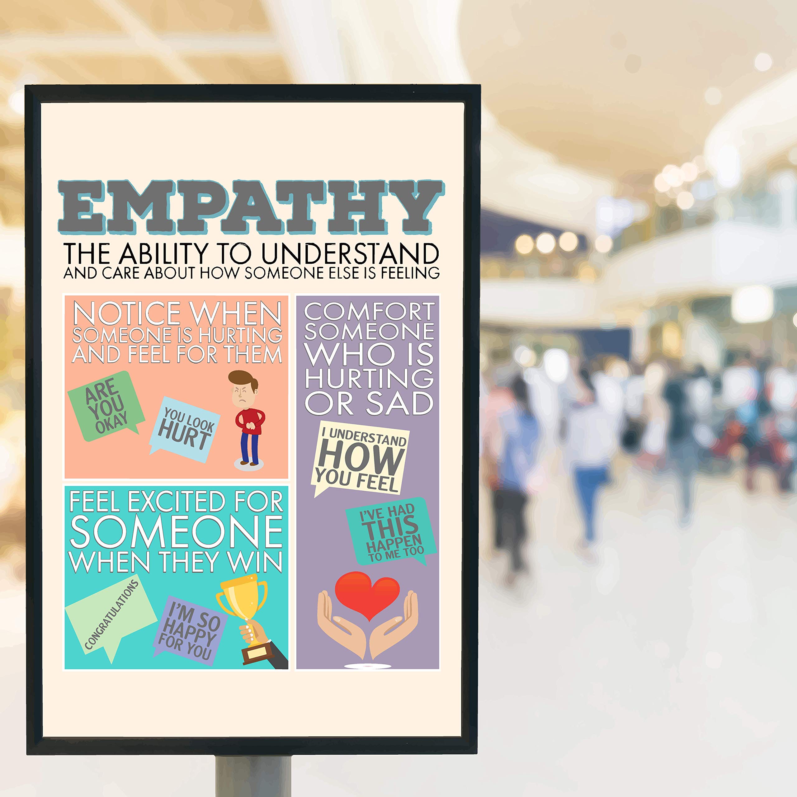 Zap Education Empathy Poster - Character Building - 16 x 20 - Growth Mindset - Social Emotional - Moral Intelligence - Classroom Decor - School Counselor - Educator - Administrator - Virtues - Values - Image 2
