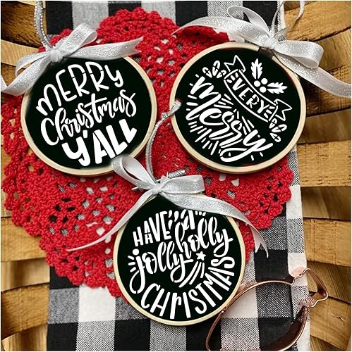 Miniatura 2 de Plantillas pequeñas de Navidad para pintar sobre madera, reutilizables, 3 pulgadas, redondas, adornos navideños, plantillas para manualidades,