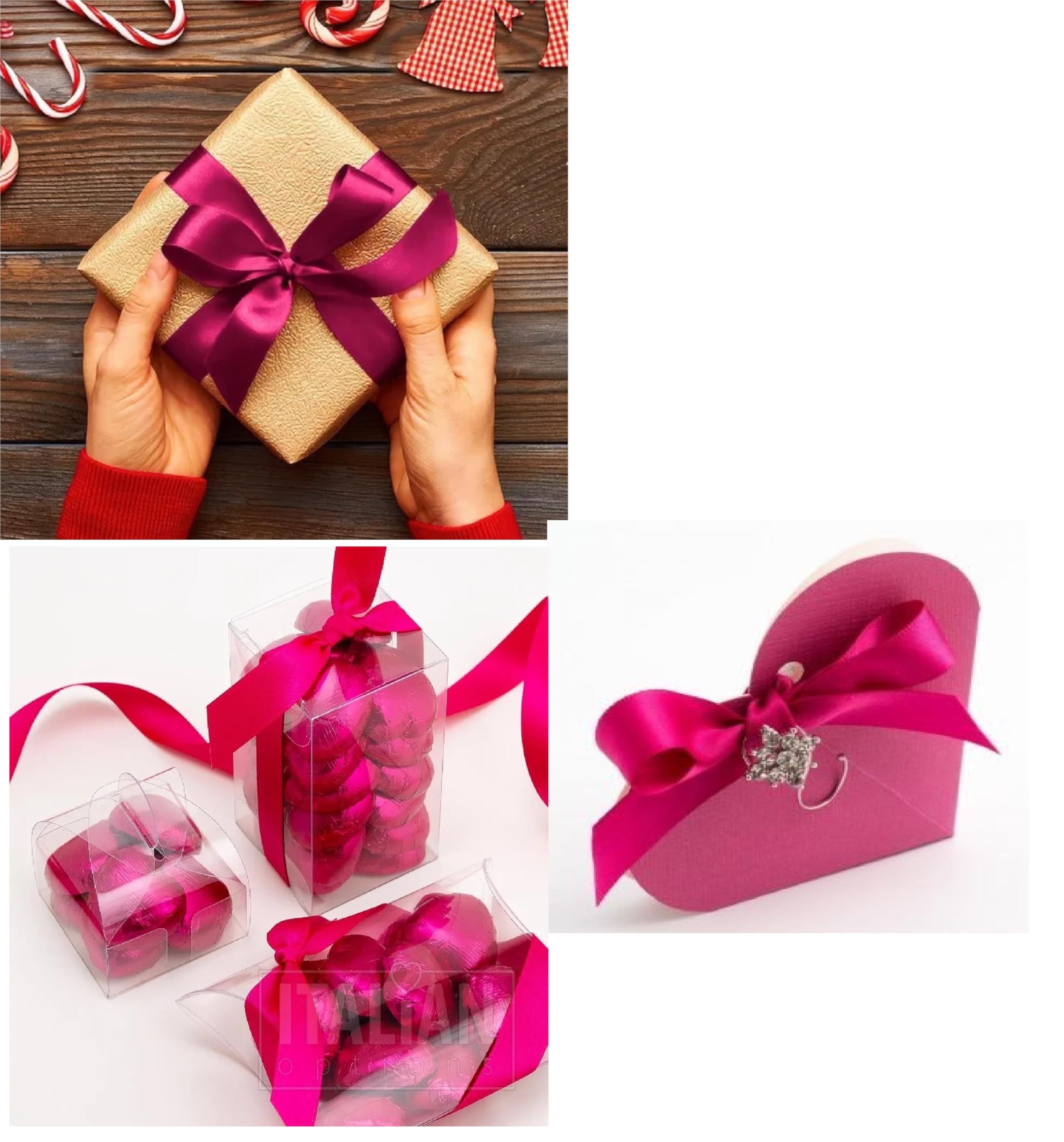 Double Sided Satin Ribbon 25mm x 10 Meters (Off White) for Gifts Wrap Sew Party, Decorations Events Dress Wedding Christmas Crafts, Bows Car, Balloons Hairs, DIY, Bouquets, Cake More — view 242