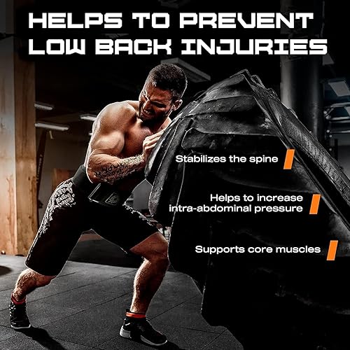 Miniatura 7 de Cinturón de levantamiento de pesas para soporte de espalda, para levantamiento de pesas, gimnasio, entrenamiento, 100% nailon, 4 pulgadas, para