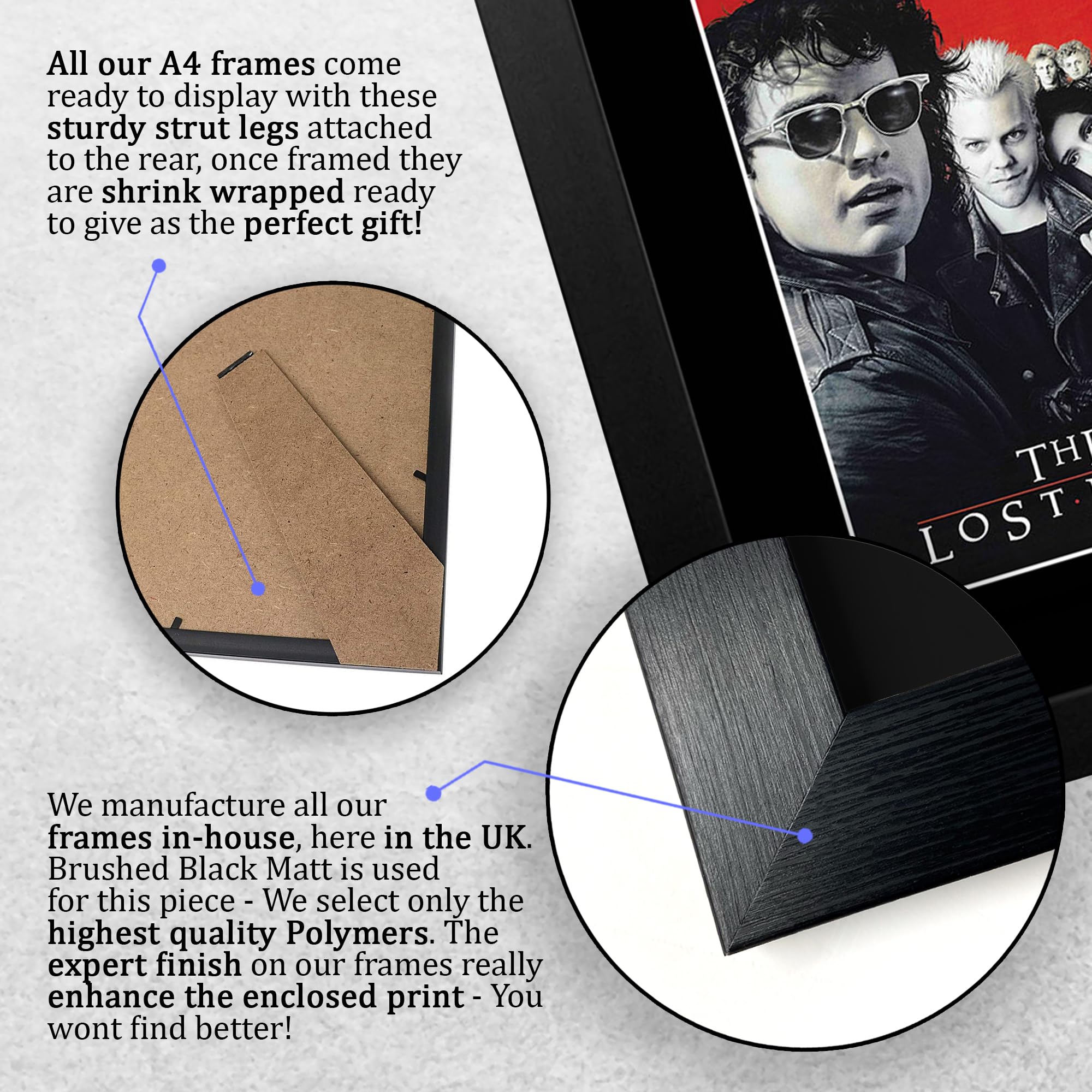 HWC Trading FR A4 The Lost Boys Kiefer Sutherland Regali Stampati Autografo Firmato Immagine Per Gli Appassionati Di Memorabilia Di Film - A4 Incorniciato