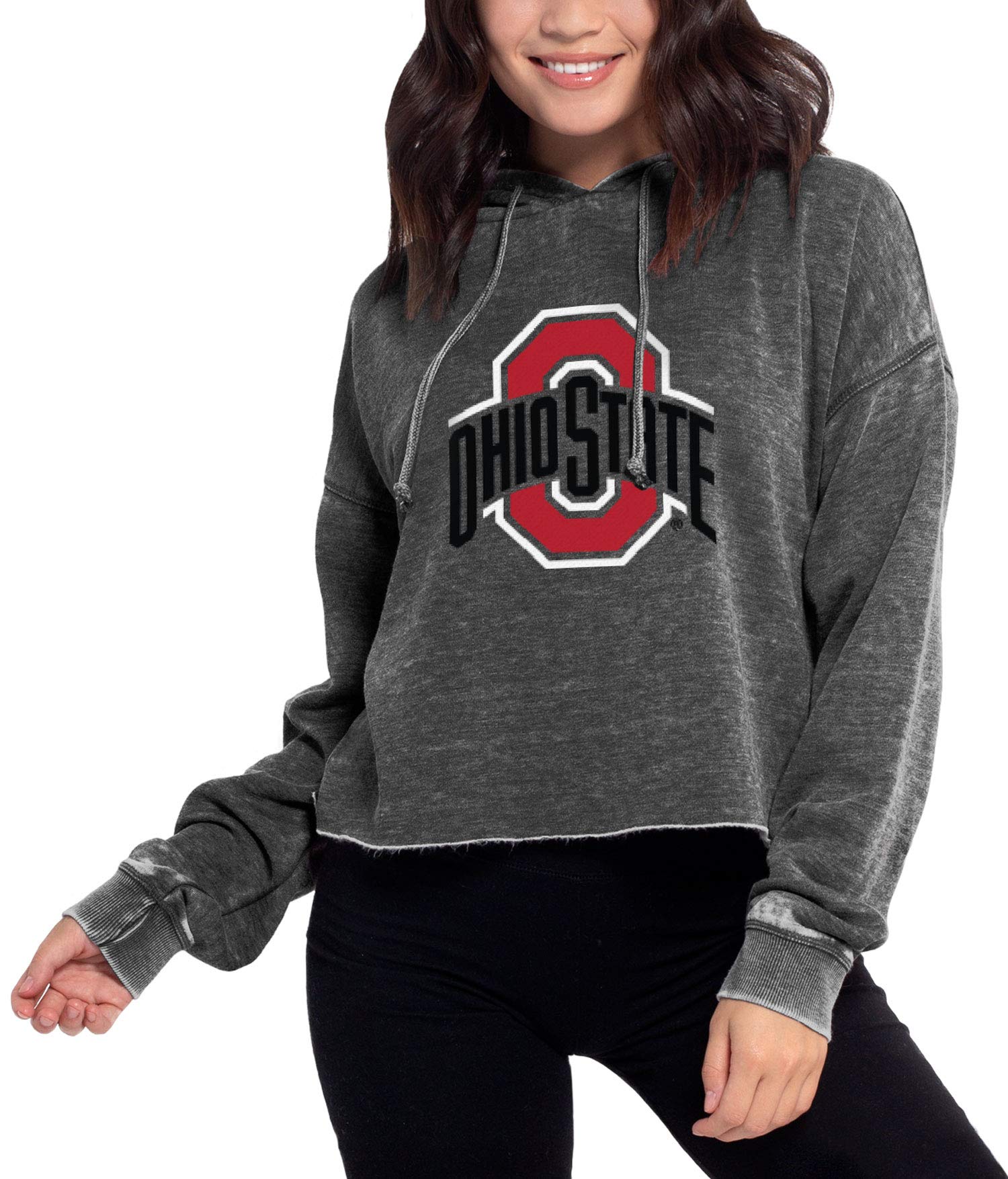 NCAA Ohio State Buckeyes Womens Campus Hoodie, Charcoal, Large