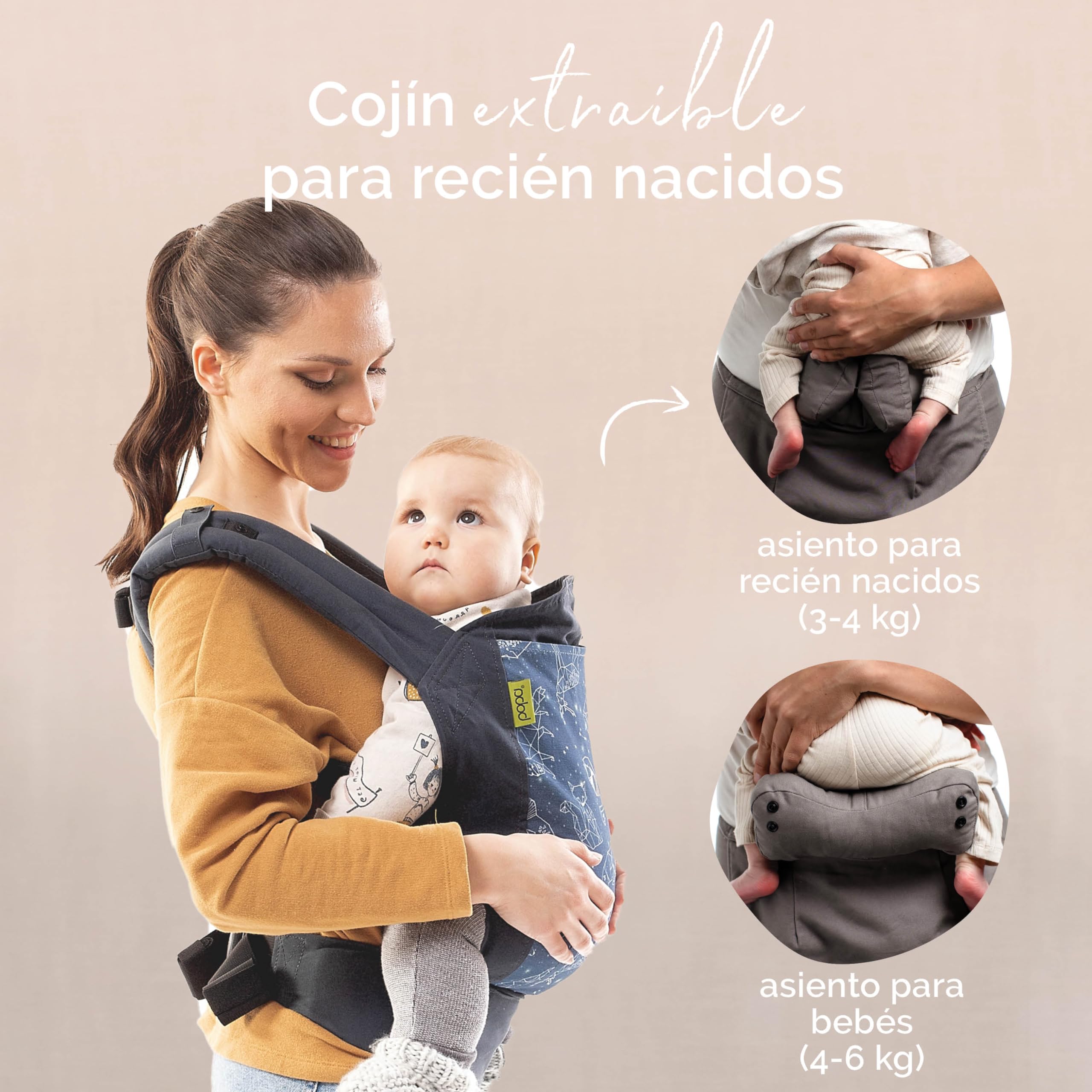 Boba X Mochila Portabebés, Porta Bebés Recién Nacidos y Niños Pequeños, Mochila de Porteo para Bebé, Marsupio de Bebé Ajustable, Portabebés Ergonómico, Portabebés para Peques de 3-20 kg