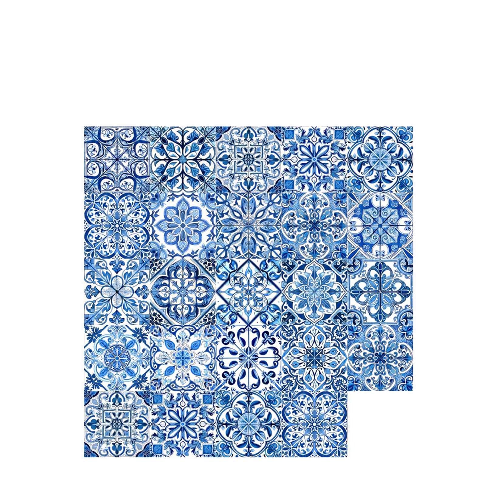 24Pcs Stick on Kitchen Tiles,Moroccan Style Tile Stickers for Bathroom 15x15cm,Retro Self Adhesive Wall Tiles,Waterproof Peel and Stick On Decals for Backsplash Floor Home Decor (B6)