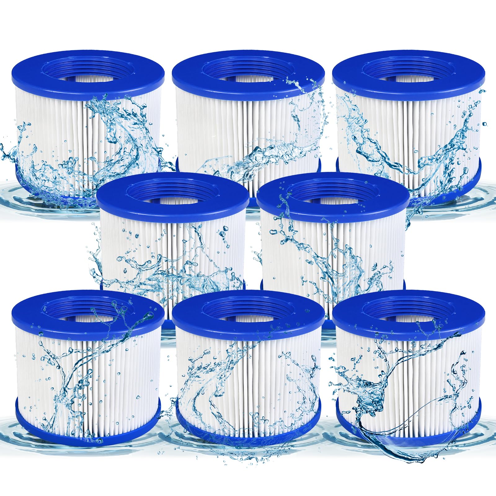 Infinite Spa - Filtro de rosca para spa de repuesto Hot Tub, inflable, sin tornillos, 75 x 100 mm, cartucho de filtro para spa, compatible con Cosy Spa, Clever Spa y Plus (SPA-8PCS)