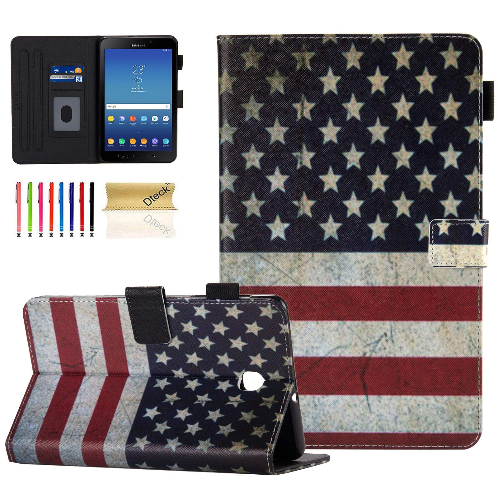 Galaxy Tab A 8.0 2018 Case, SM-T387 Case, Dteck Slim Premium Leather Folio Stand Cover with Card Holder/Photo Slot for Samsung Galaxy Tab A 8 inch