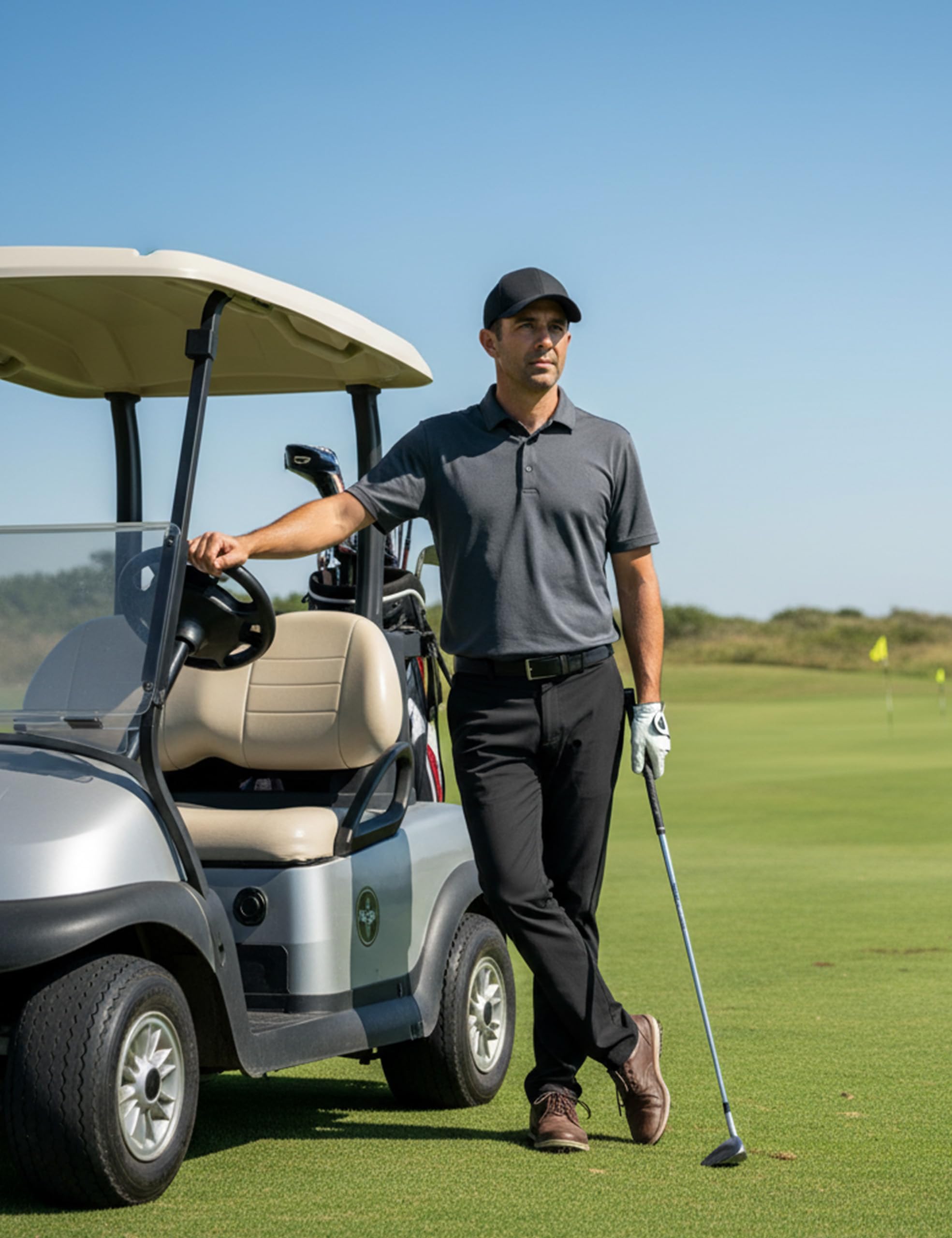Pantalones de Golf para Hombre elásticos y Ligeros con Bolsillos versátiles para Trabajo Ocio y Uso Diario