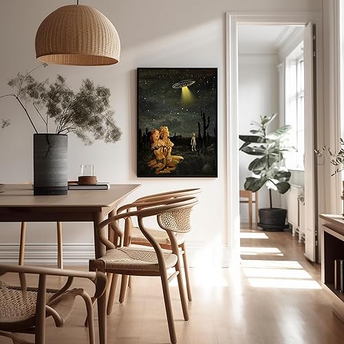 Miniatura 5 de Poster Master Impresión de alienígenas  Póster retro de niña pin-up  arte de nave espacial y OVNI  Diseño de pared de collage espacial cósmico  Arte