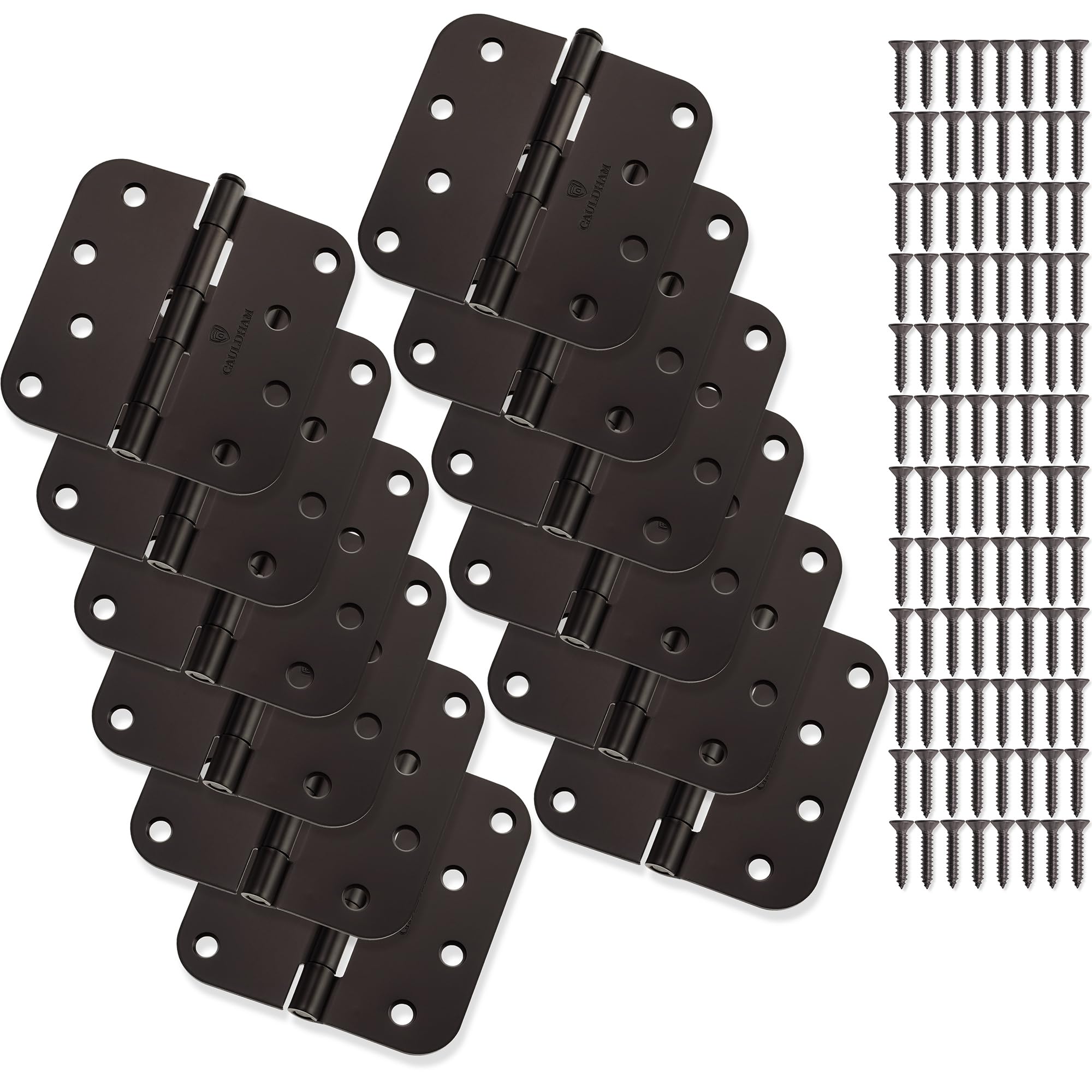 Cauldham Confezione da 12 cerniere per porte interne resistenti da 10,2 cm con angoli di raggio di 1,6 cm, bronzo lucidato a olio