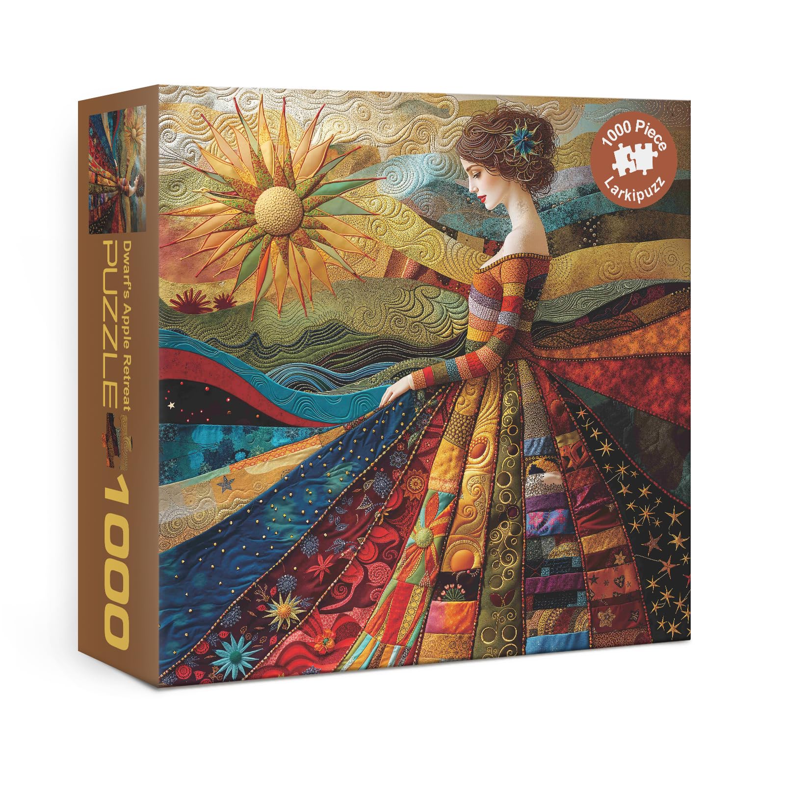 Vintage Women Patch Puzzles for Adults 1000 Pieces, Pretty Quilt Sewing Jigsaw Puzzle, Colorful Impossible Art Puzzles