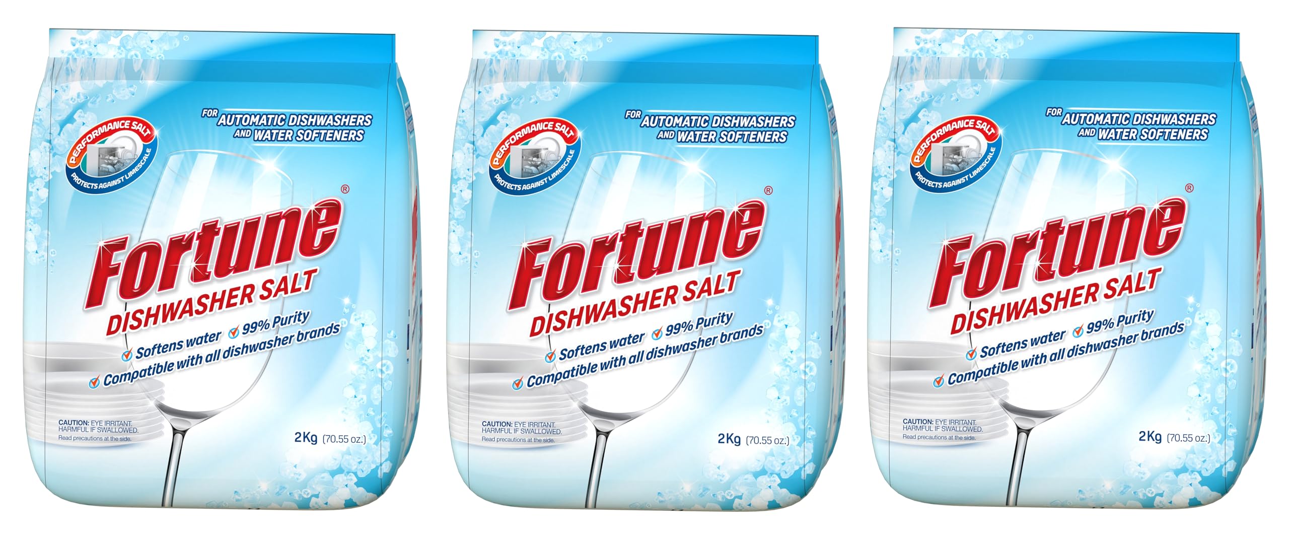 Dishwasher Active Salt 2 Kg (Pack of 3) - Compatible with All Dishwasher Brands