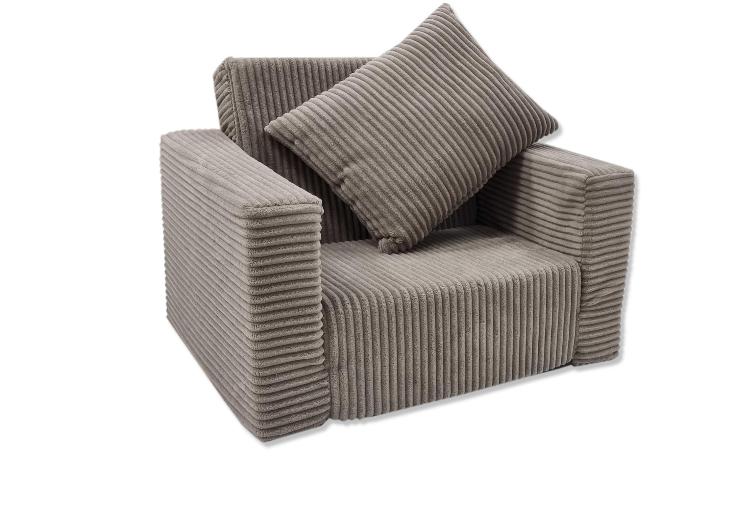 Odolplusz Poltrona pieghevole per bambini - Mini poltrona accogliente - Mobili per la cameretta dei bambini - Beige in velluto a coste