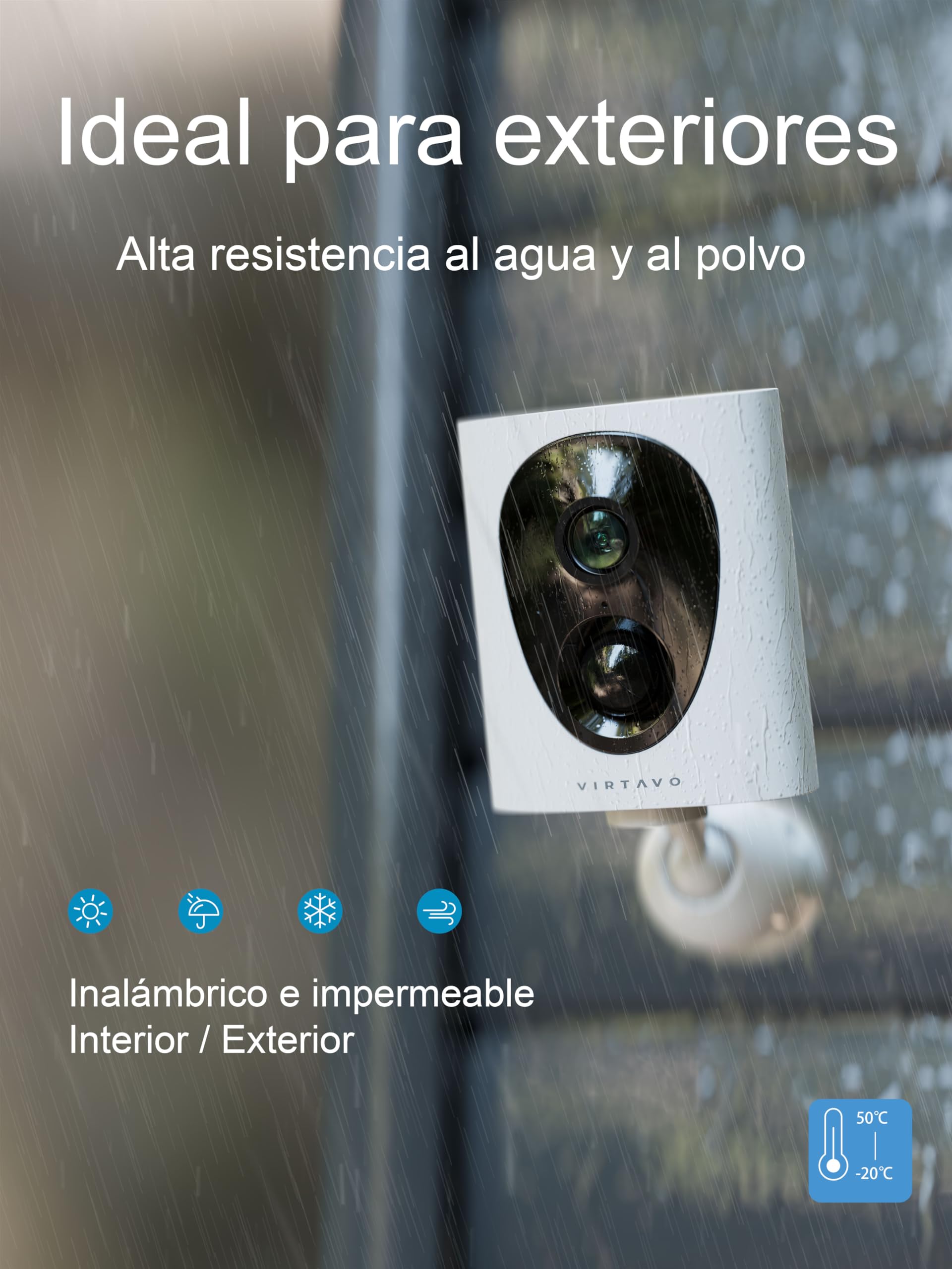 Amazon.co.jp: virtavo 防犯カメラ ワイヤレス 屋外 充電式 2K カラー