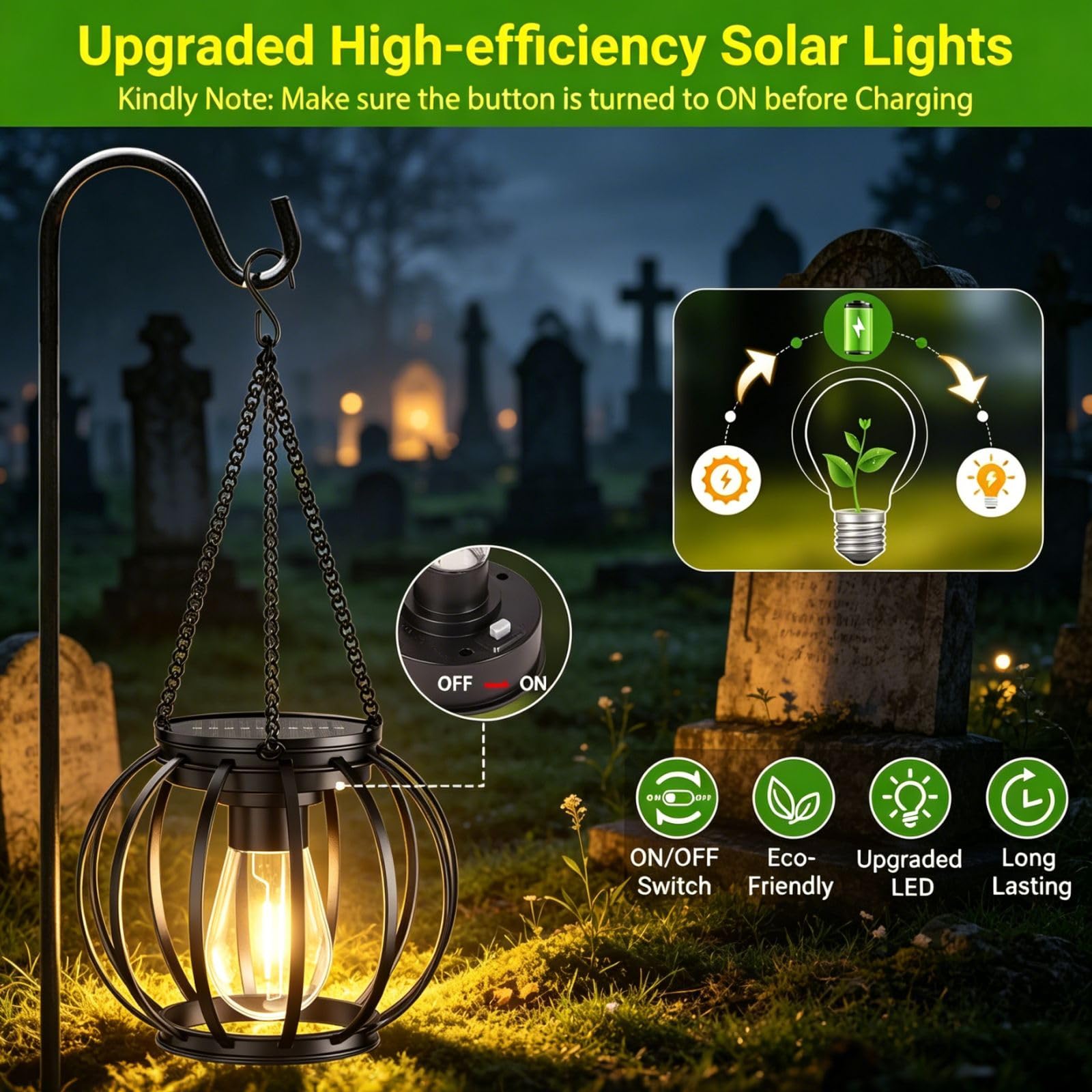 CXYP 4PCS Lampe Solaire Exterieur Suspendue | Lanterne Solaire Exterieur Étanche IP65 Suspension Luminaire, Adaptée aux Balcons Terrasse Cours et Camping Fête