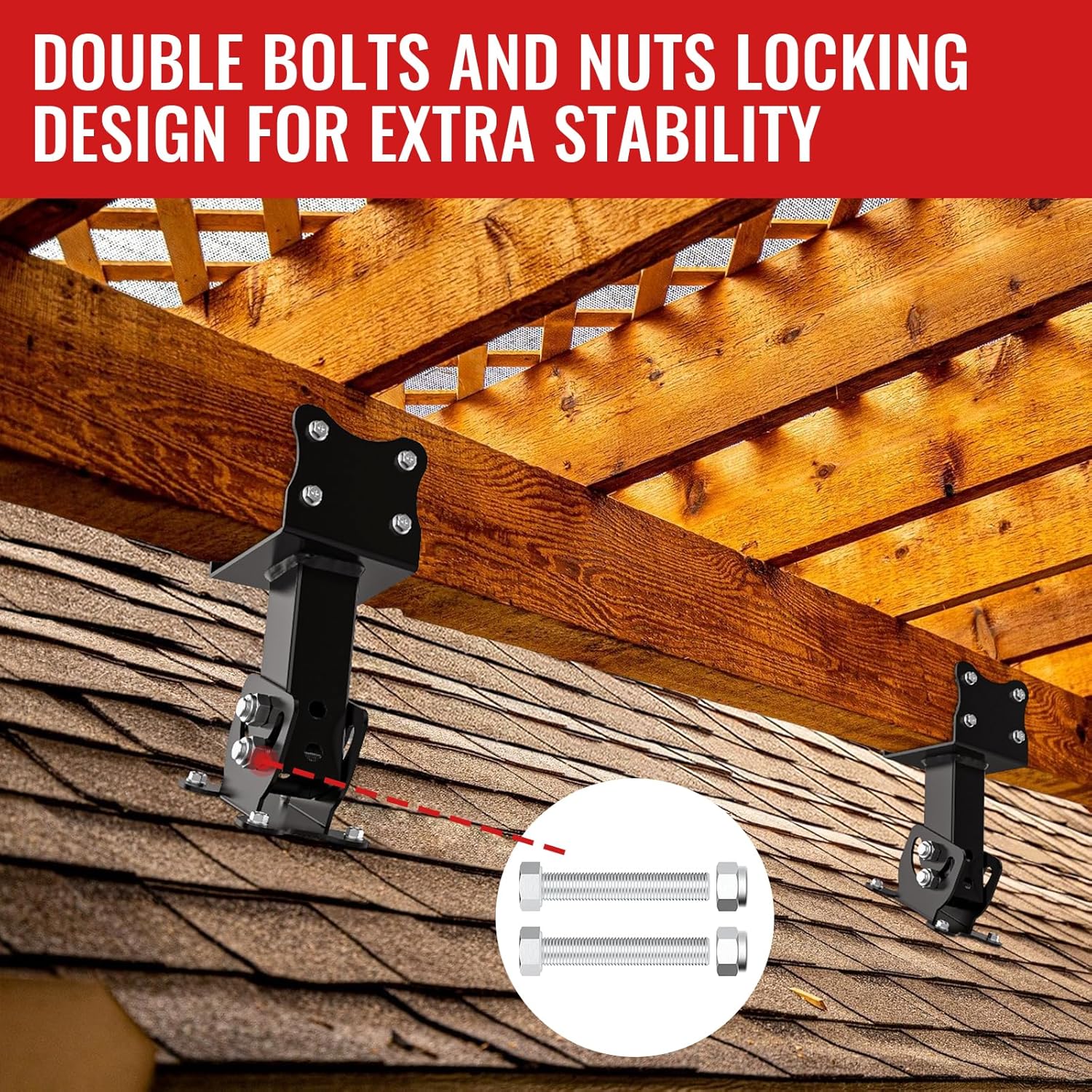 3 Pcs Roof Riser Brackets Kit Heavy Duty Pergola Roof Riser Beam Brackets for Patio Cover Gazebo