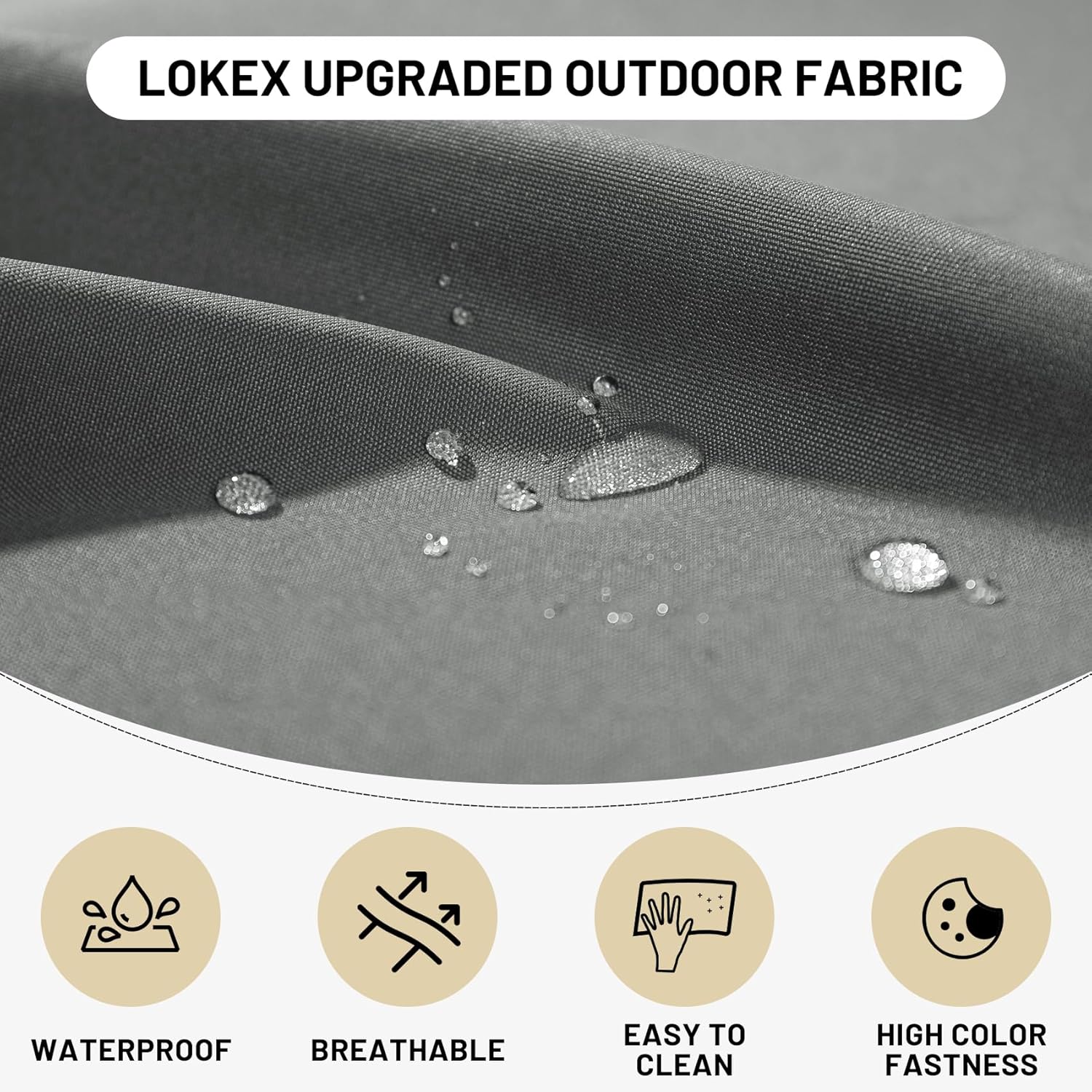 Lokex Outdoor Recliner Pad, Waterproof and Removable, 72x21x3 inches, Suitable for Outdoor Furniture, Features Straps and Non-Slip Bottom
