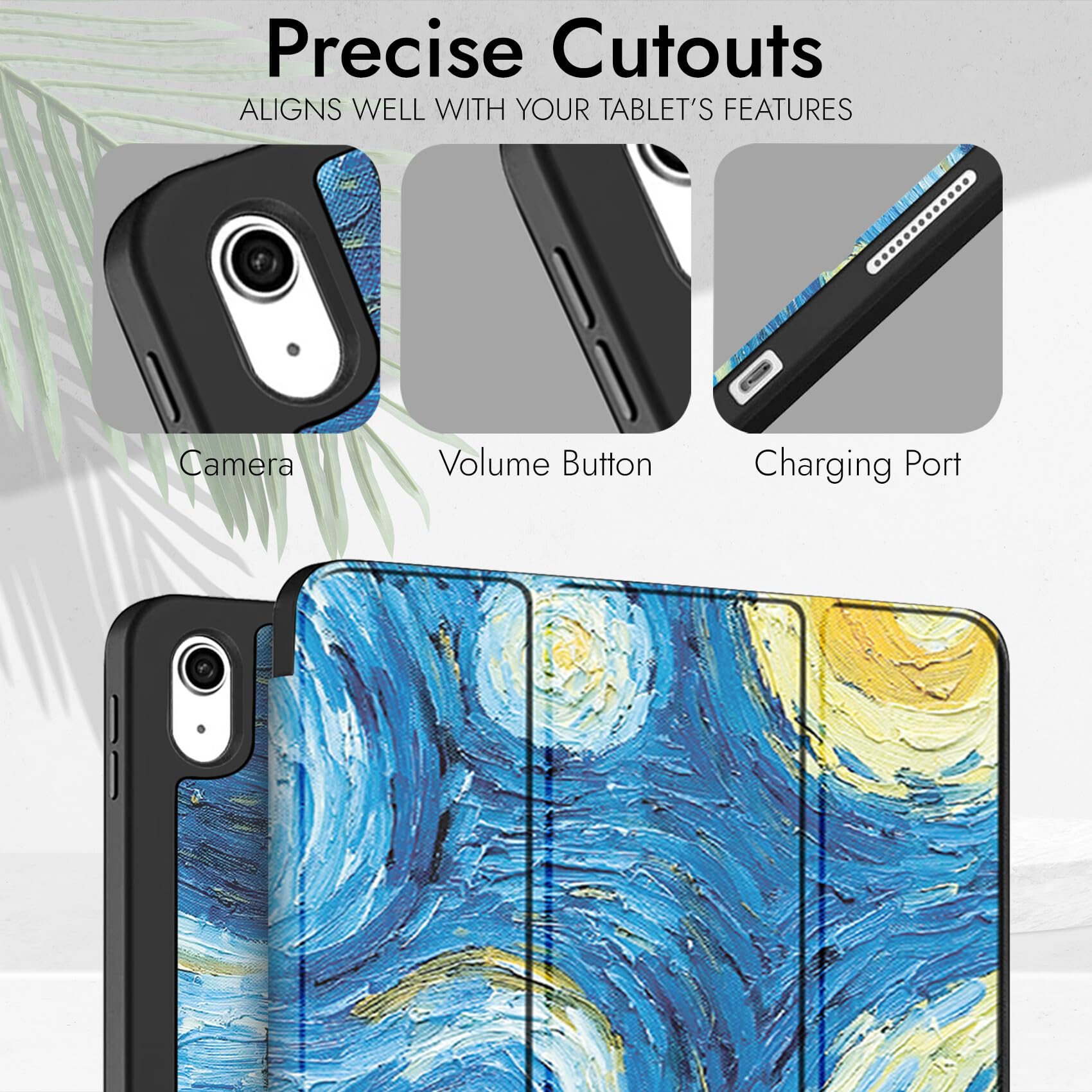 Robustrion Case for iPad 11th Gen (A16) / 10th Generation Cover Case (2025/2022), Smart Flexible Trifold Flip Stand Cover [Pencil Holder] for iPad 10th Gen / 11th Generation [Auto Sleep Wake] - Night — Amazon image 6