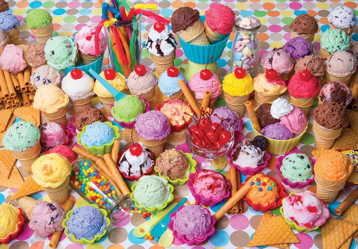 Variety of Colorful Ice Cream, A 1500 Piece Jigsaw Puzzle by Lafayette Puzzle Factory