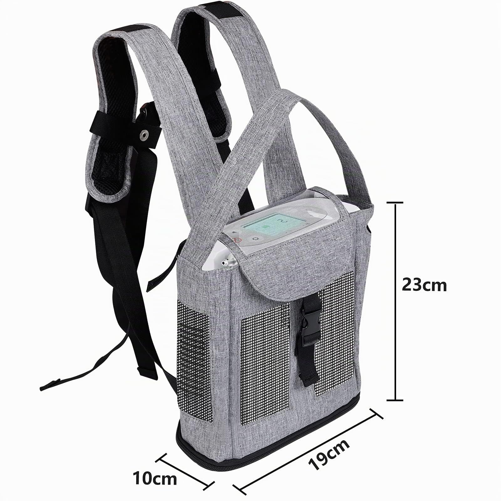 Mochila para dispositivo de oxígeno,mochila portátil con concentrador de oxígeno,bolsa de viaje para dispositivo móvil de oxígeno con correa,mochila de oxígeno compatible con Inogen One (Grigio)
