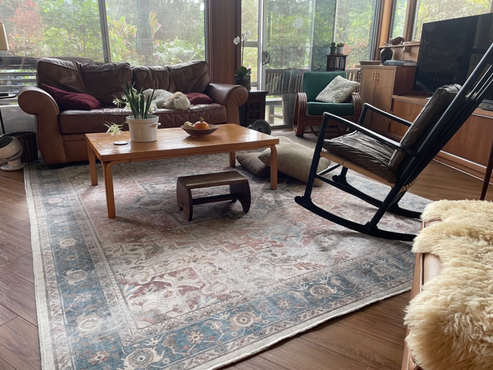 29/mo Finance RUGGABLE Kamran Washable Rug Perfect Vintage Area Rug for Living Room Bedroom