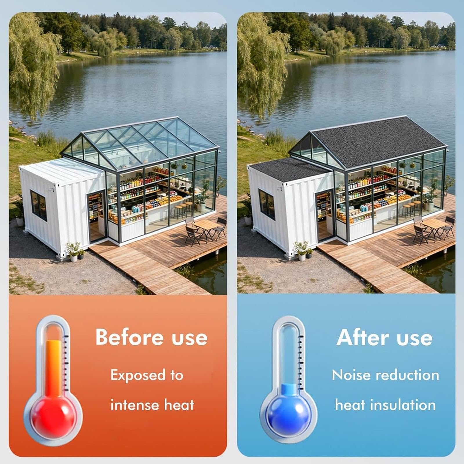 Almohadilla Insonorizante para Refugios contra La Lluvia, Alfombra Acústica Gruesa con Respaldo PVC,para Cubiertas De Techos Y Patios