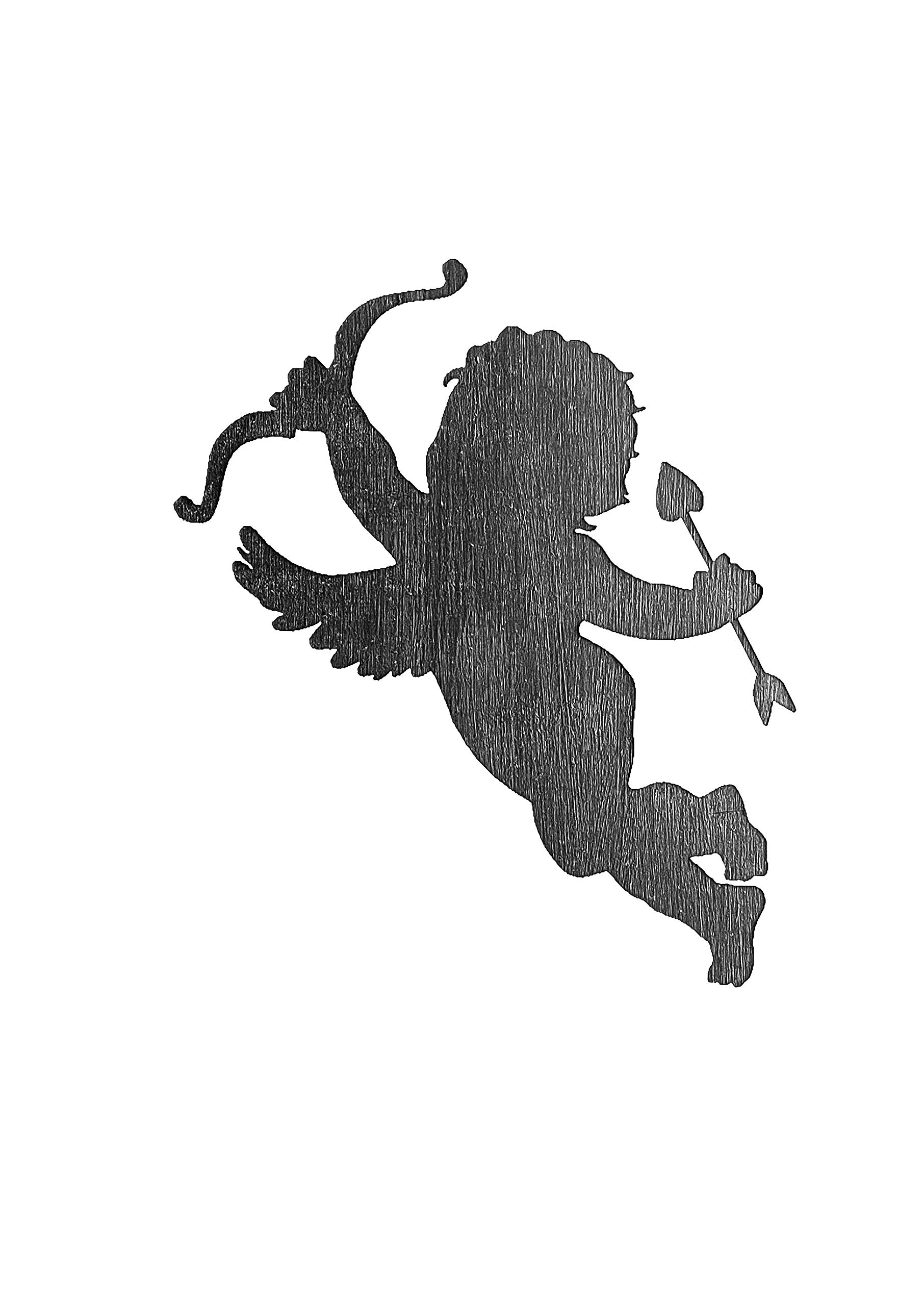 Cherub Cupid & Bow Love themed Stencil Template, re-usable A4, Image Size 162mm x 140mm