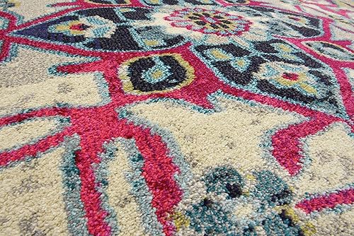 Miniatura 6 de Rugs.com colección Fleur alfombra de 10 x 16pies, azul claro, alfombra con pelo de longitud media, perfecta para salas de estar, grandes comedores,