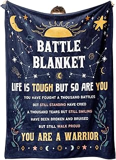 SteadStyle Cancer Care Gifts for Women, Get Well Soon Gifts Blanket for Her Him, Cancer Fighter Inspirational Quote Chemo Patient Gift
