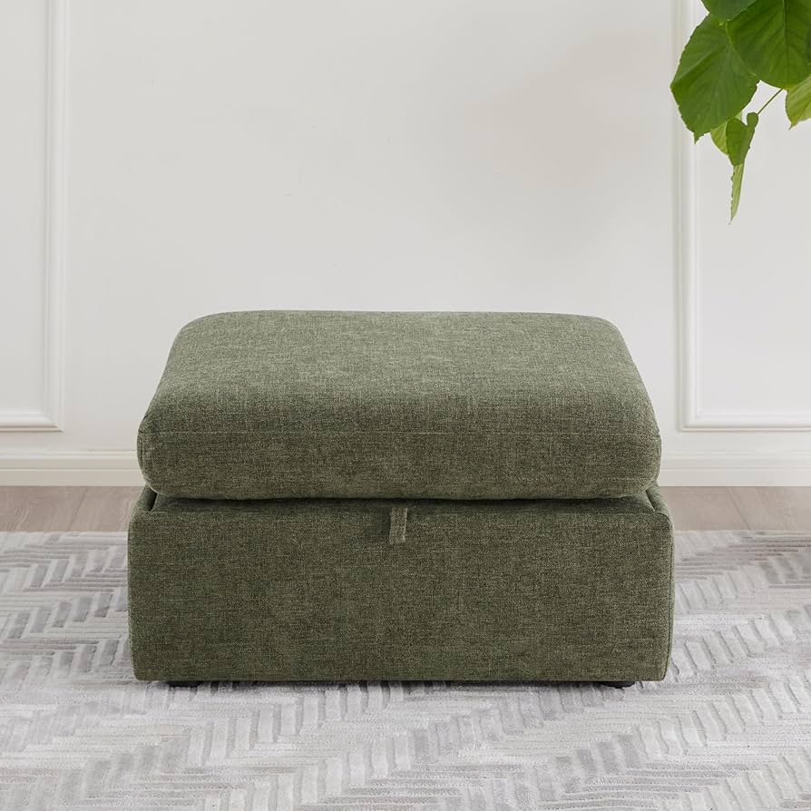 オットマン・スツール Ottoman sofa - Green Amazon.com: CHITA 34 Inch Upholstered Square Modular Storage