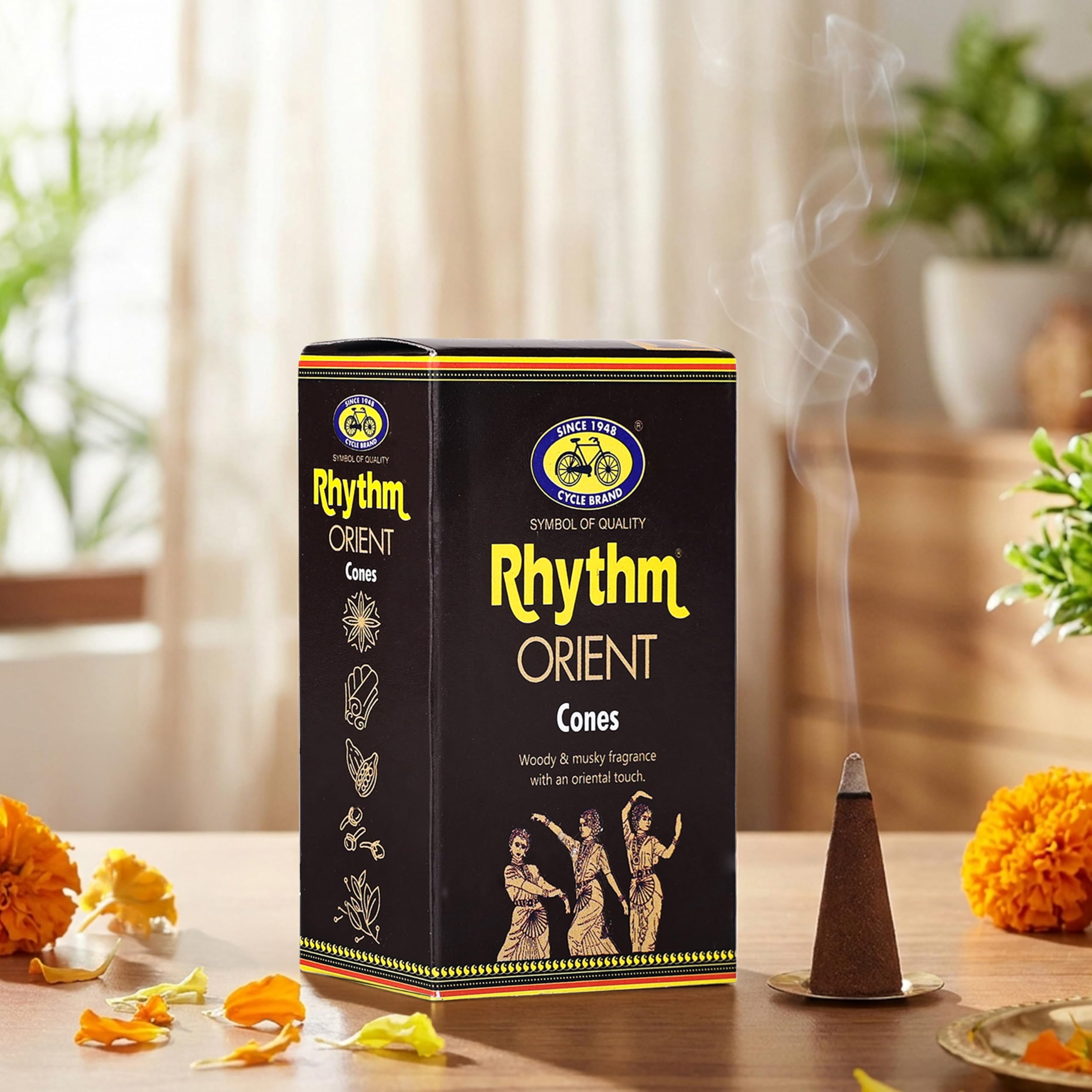 Cycle Pure Rhythm Orient Cones | Charcoal-Free & Bambooless | Oriental-Floral Fragrance | 8 Cones + Free Holder-image-32
