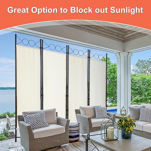 Miniatura 7 de BLKMTY Divisores de habitación, 4 paneles plegables de privacidad de 5.6 pies, marco de acero, panel plegable, espacio independiente, muebles