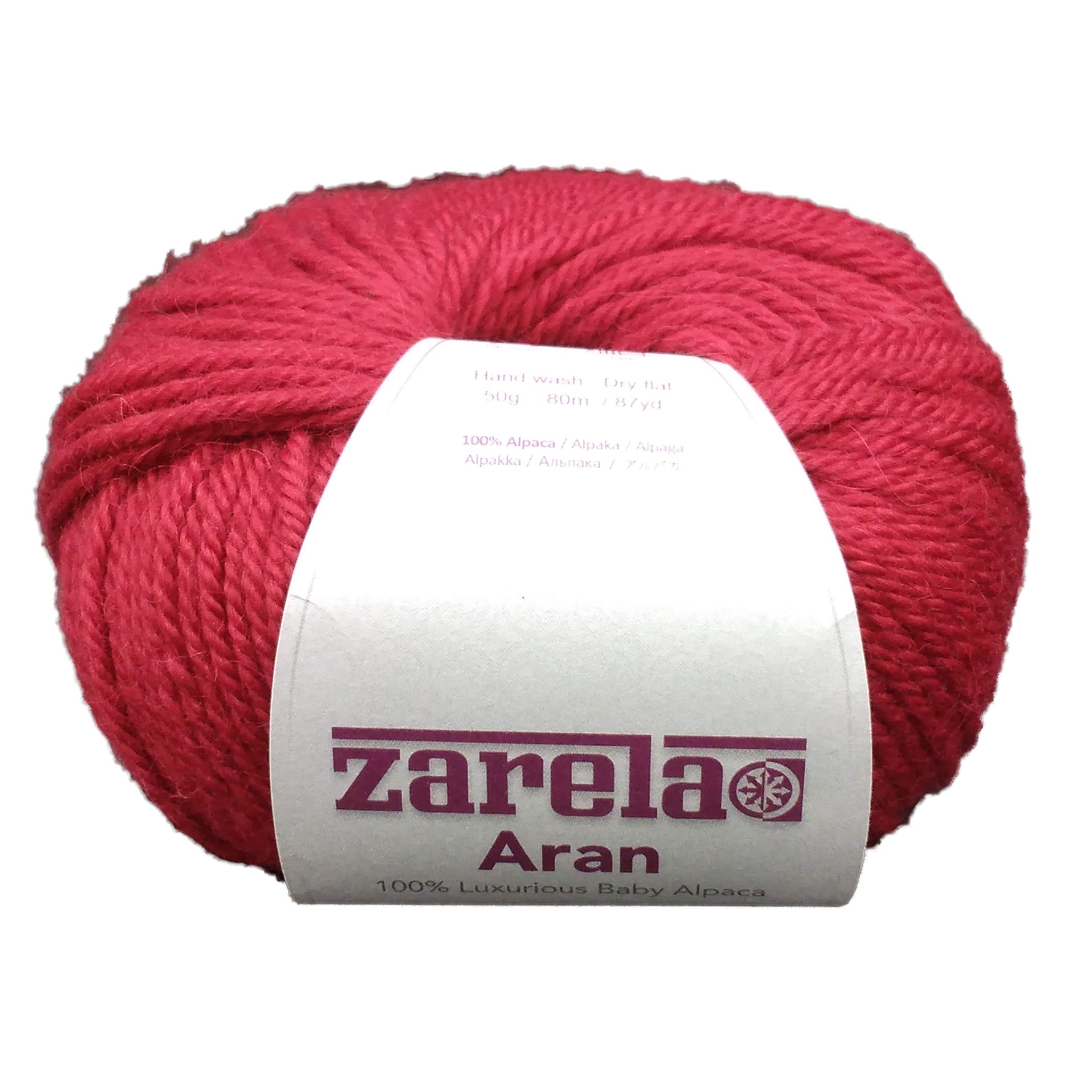 Zarela Aran Super Soft 100% Luxurious Baby Alpaca Yarn (Wine Red)