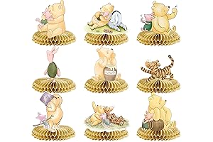 9Pcs Classic Winnie the Pooh Honeycomb Centerpieces for The Pooh Baby Shower