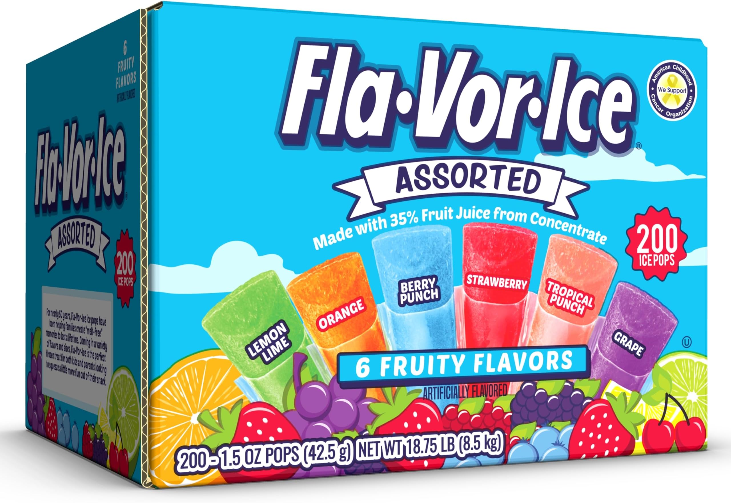 Flavor Ice Assorted Freezer Pops , 200 CT