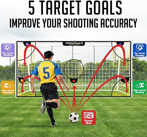 Miniatura 5 de PodiuMax Red de Portería de Fútbol con Zonas de Puntuación Destacadas
