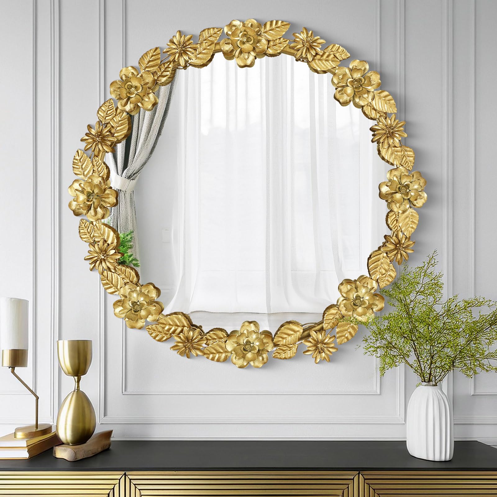 Miroir rond 60 cm en métal doré - BANDIT | Maison et Styles