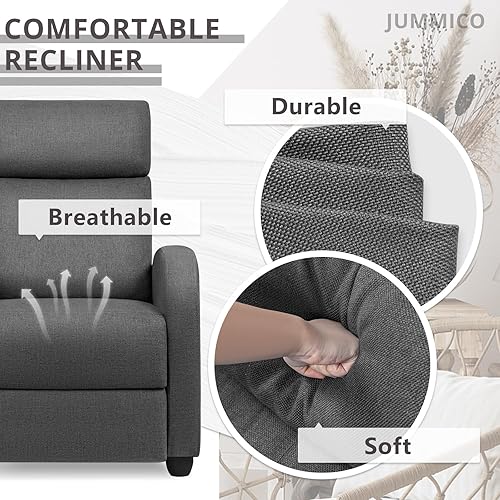 Miniatura 6 de JUMMICO Silla reclinable ajustable para cine en casa, sofá reclinable individual con cojín de asiento grueso y respaldo, moderno sillón reclinable