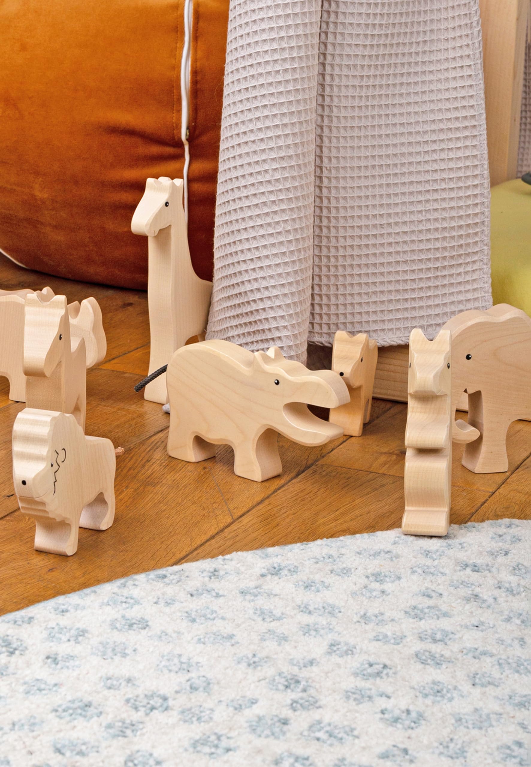 Sigikid Holztiere Safari Set 8-TLG für Kinder ab 3 Jahren Holzspielzeug
