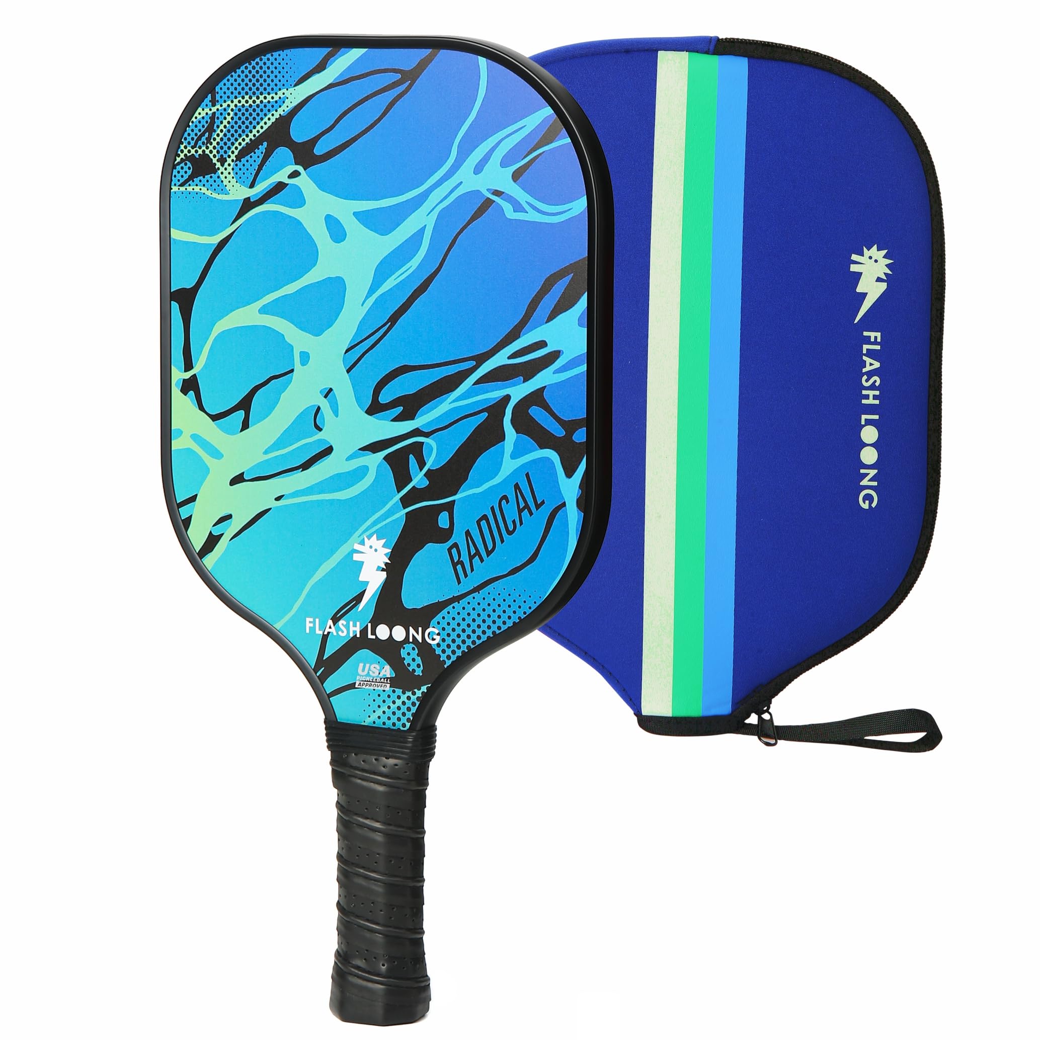 Pickleball Paddles Carbon Fiber for Outdoor & Indoor T300, Blue Cute Pickleball Paddles for Women Men, Pickleball Racket with Bags