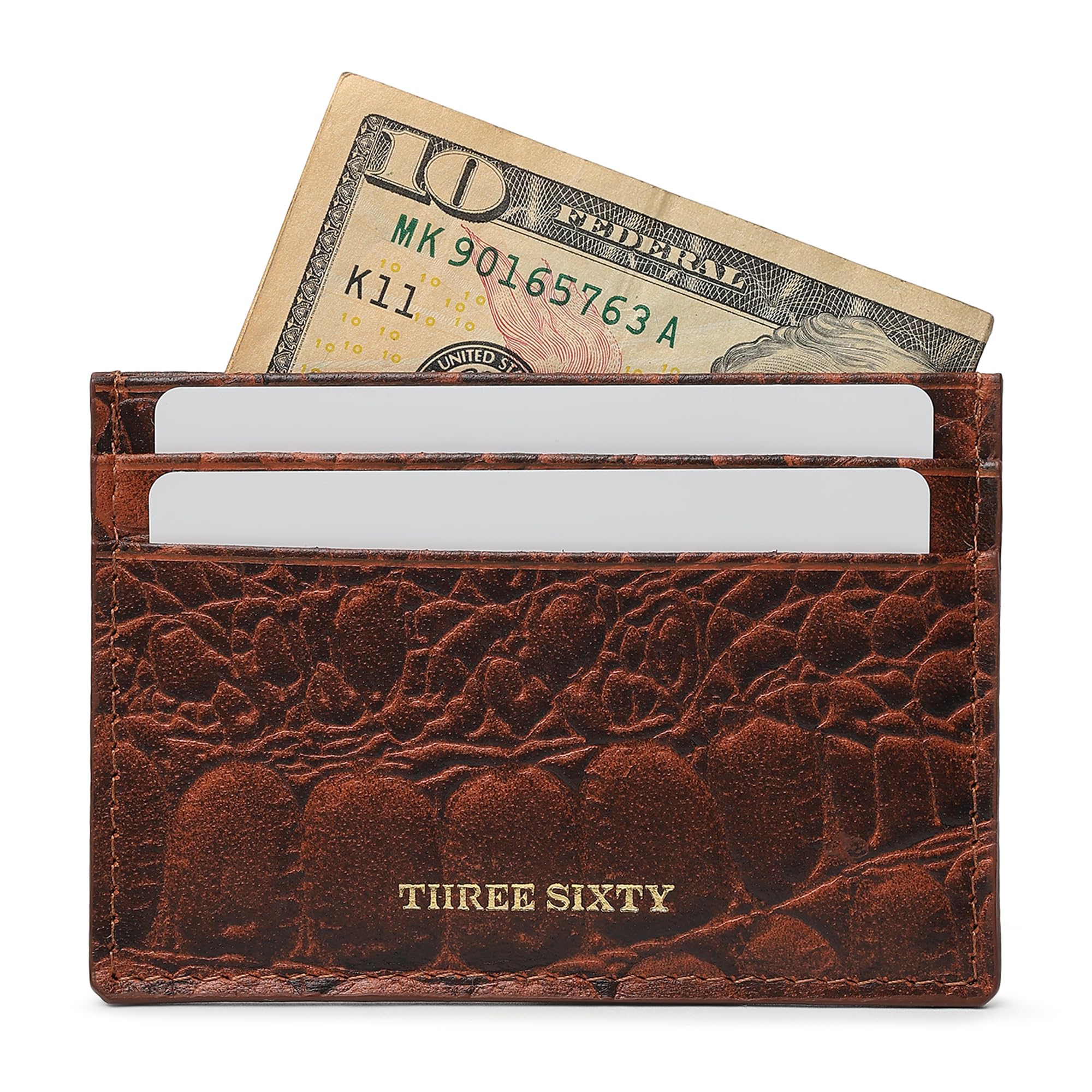Terra Credit Card Holder Wallet - Croco Tan-image-17