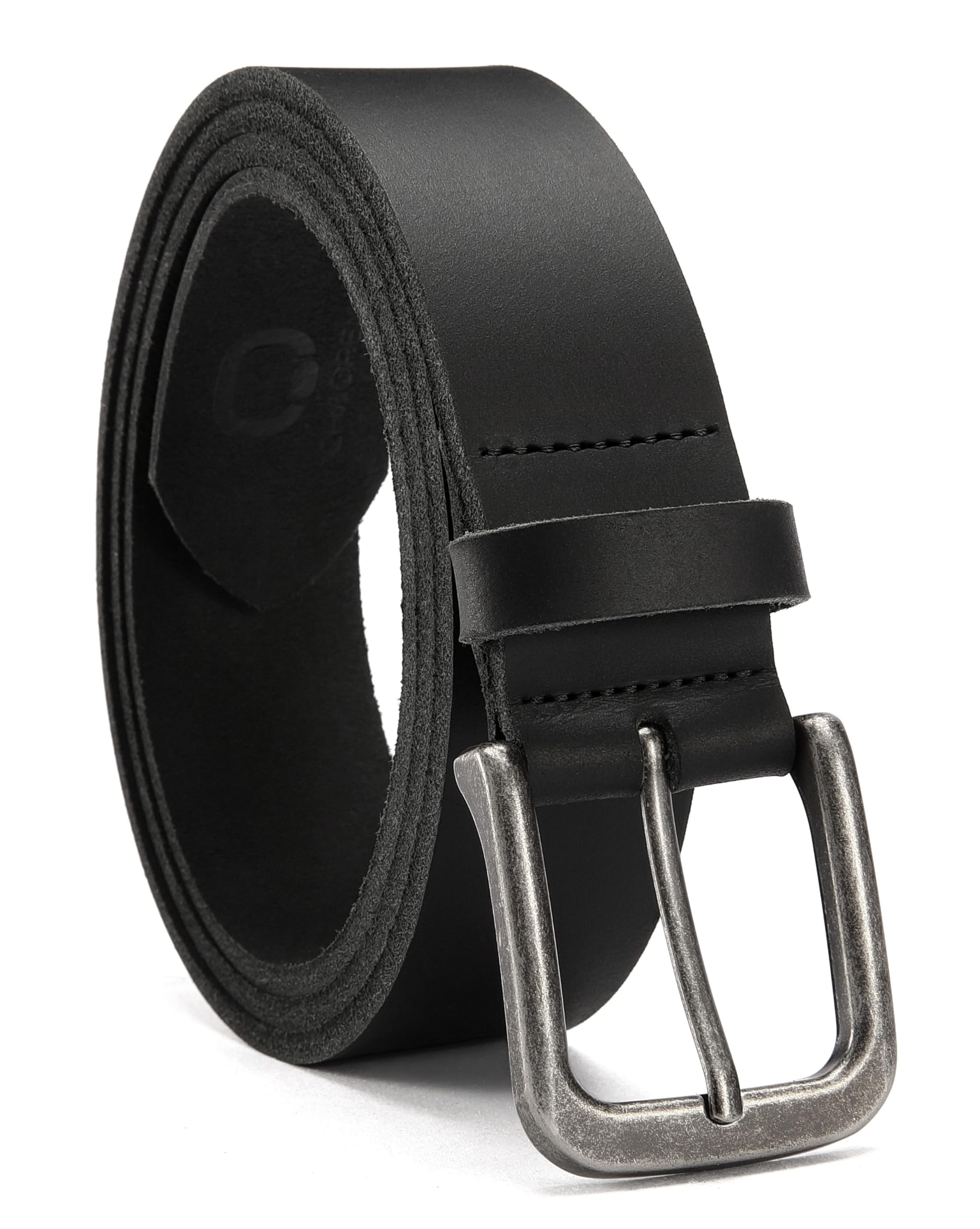 CHAOREN Ceintures en cuir véritable pour homme - 35 mm - Pour jeans - Cadeau pour homme pour robe décontractée, Noir pleine fleur, 34