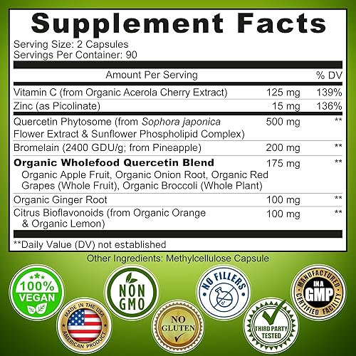 Miniatura 9 de Refuerzo inmunológico perfecto vitamina C con glutatión liposomal para una mejor absorción, antioxidante y desintoxicante maestro y quercetina con